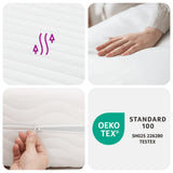 White foam mattress 90x200 cm 7 zones hardness 20 ILD