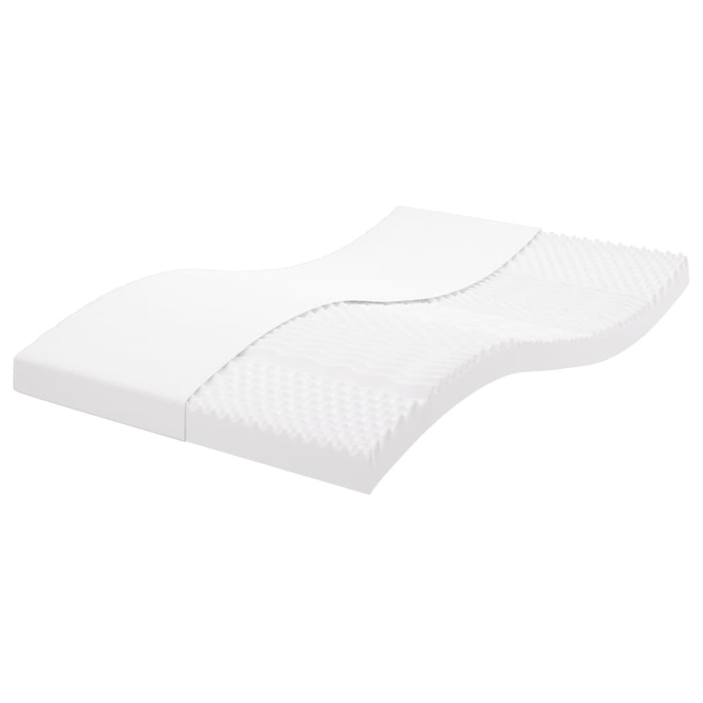 Matelas en mousse blanc 140x200 cm 7 zones dureté 20 ILD