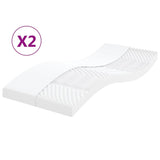 Matelas en mousse 2 pcs blanc 80x200 cm 7 zones dureté 20 ILD