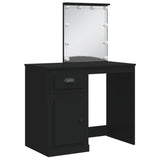 Dressing table with LED lights black 90x42x132.5cm