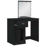 Dressing table with LED lights black 90x42x132.5cm