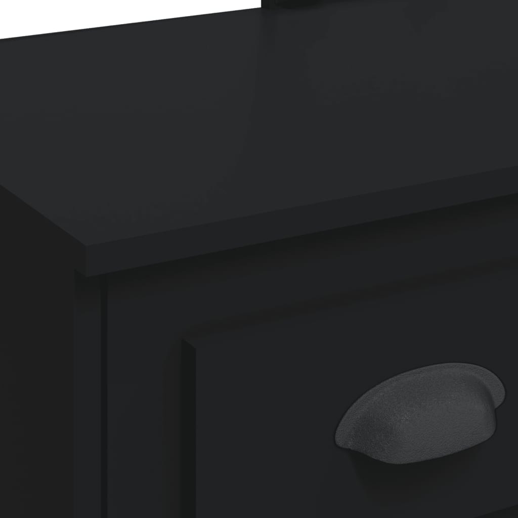 Dressing table with LED lights black 90x42x132.5cm