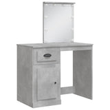 Dressing table with LED lights concrete gray 90x42x132.5 cm