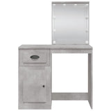 Dressing table with LED lights concrete gray 90x42x132.5 cm