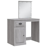 Dressing table with LED lights sonoma gray 90x42x132.5 cm