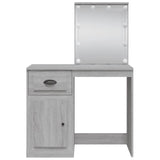 Dressing table with LED lights sonoma gray 90x42x132.5 cm