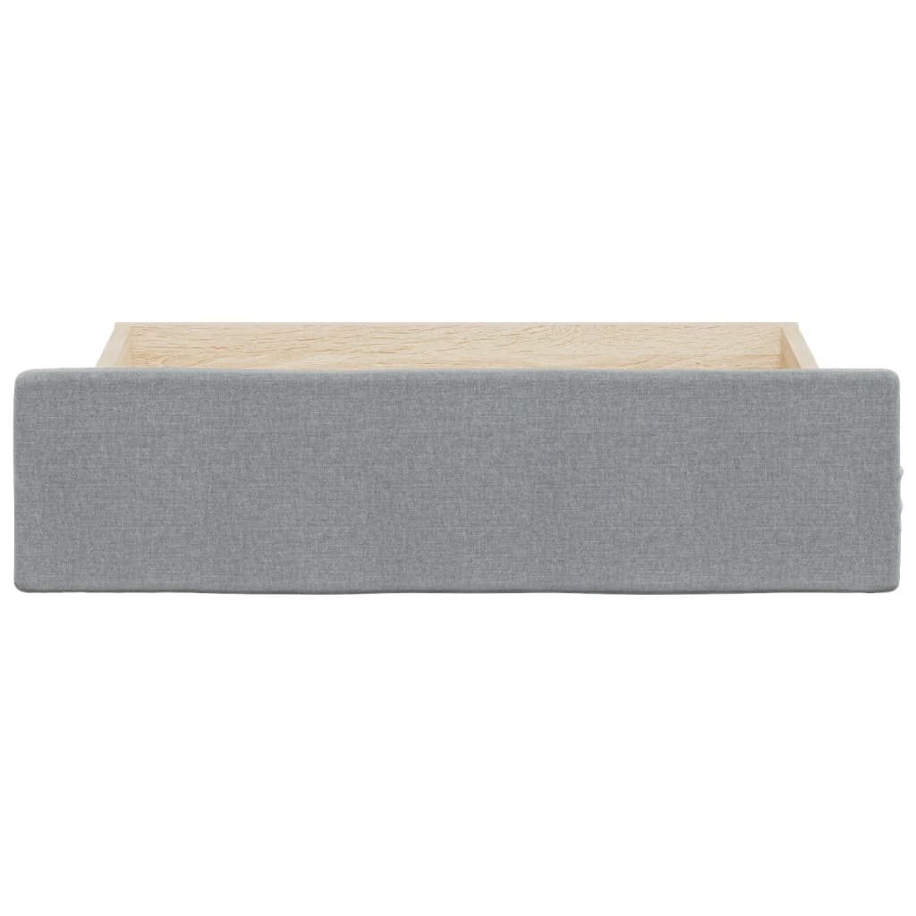 Tiroirs de lit 2 pcs gris clair bois d'ingénierie et tissu