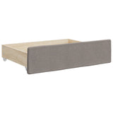 Tiroirs de lit 2 pcs taupe bois d'ingénierie et tissu