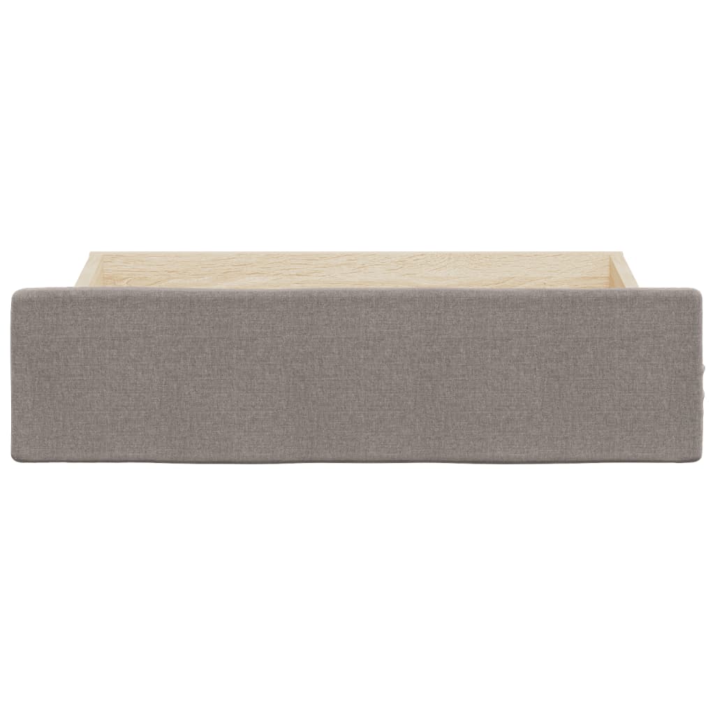 Tiroirs de lit 2 pcs taupe bois d'ingénierie et tissu