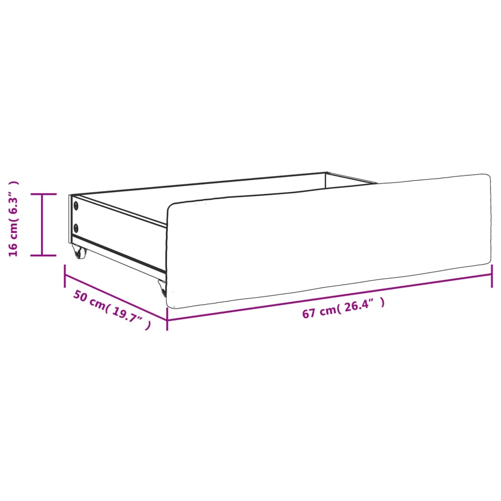 Tiroirs de lit 2 pcs vert foncé bois d'ingénierie et velours