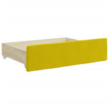 Tiroirs de lit 2 pcs jaune bois d'ingénierie et velours