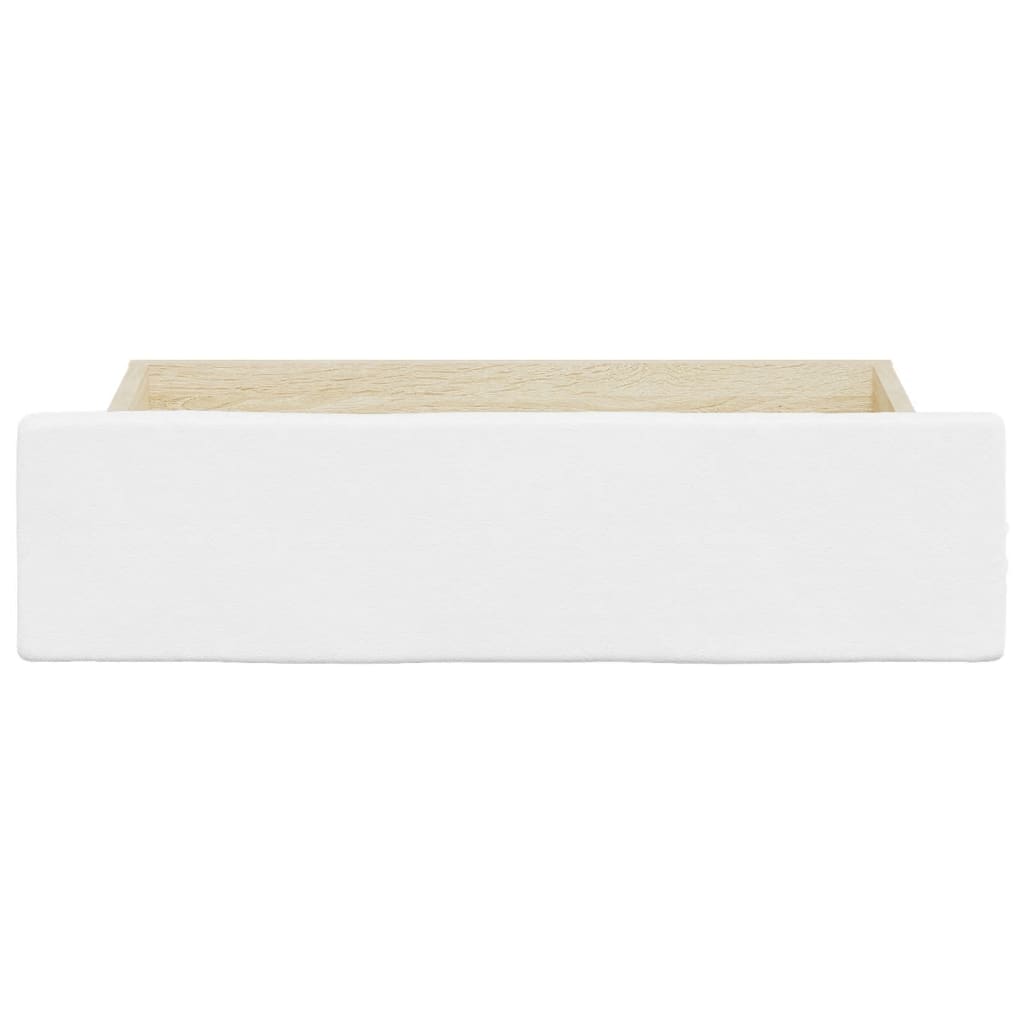 Tiroirs de lit 2 pcs blanc bois d'ingénierie et similicuir