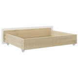 Tiroirs de lit 2 pcs blanc bois d'ingénierie et similicuir