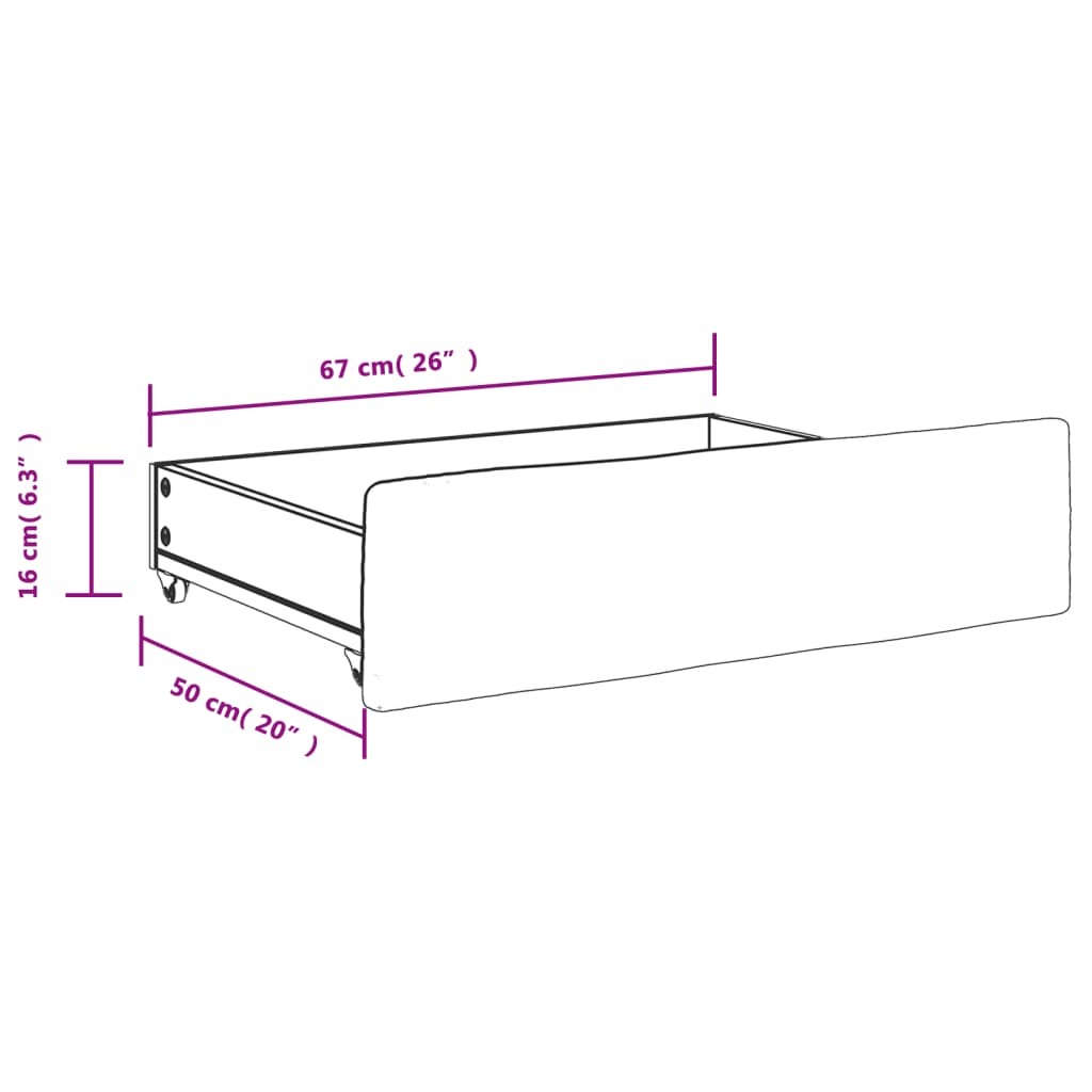 Tiroirs de lit 2 pcs blanc bois d'ingénierie et similicuir