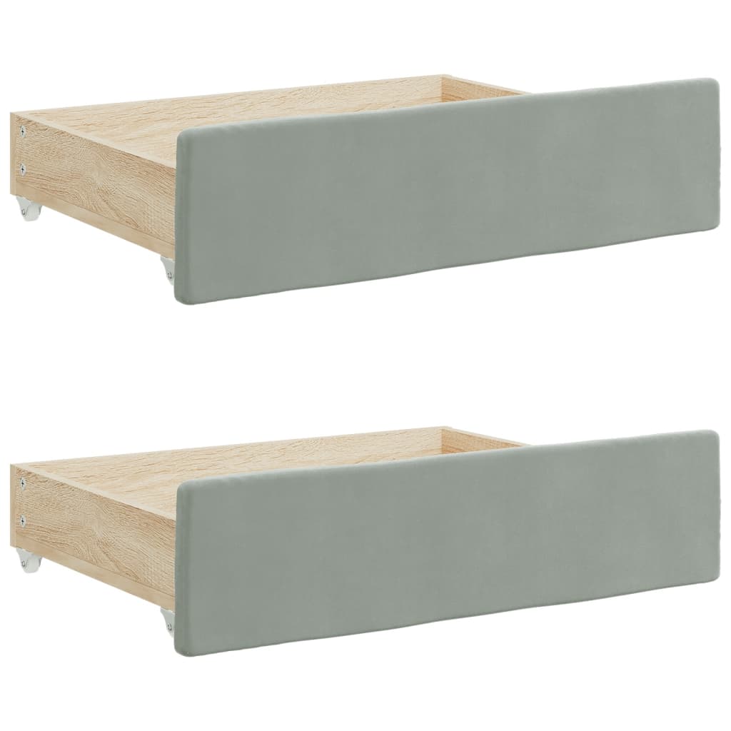 Tiroirs de rangement dessous de lit 2 pcs gris clair