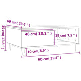 Schwarzer Couchtisch 90x60x35 cm aus Holzwerkstoff