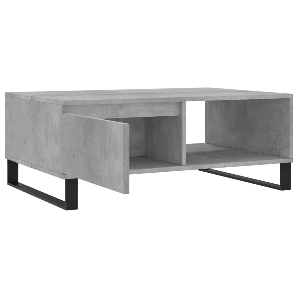 Table basse gris béton 90x60x35 cm bois d'ingénierie