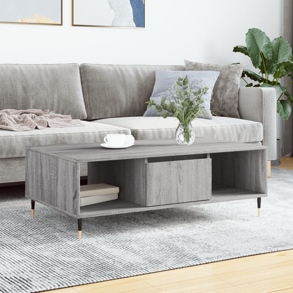 Sonoma coffee table gray 104x60x35 cm engineered wood