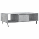 Concrete gray coffee table 104x60x35 cm engineered wood