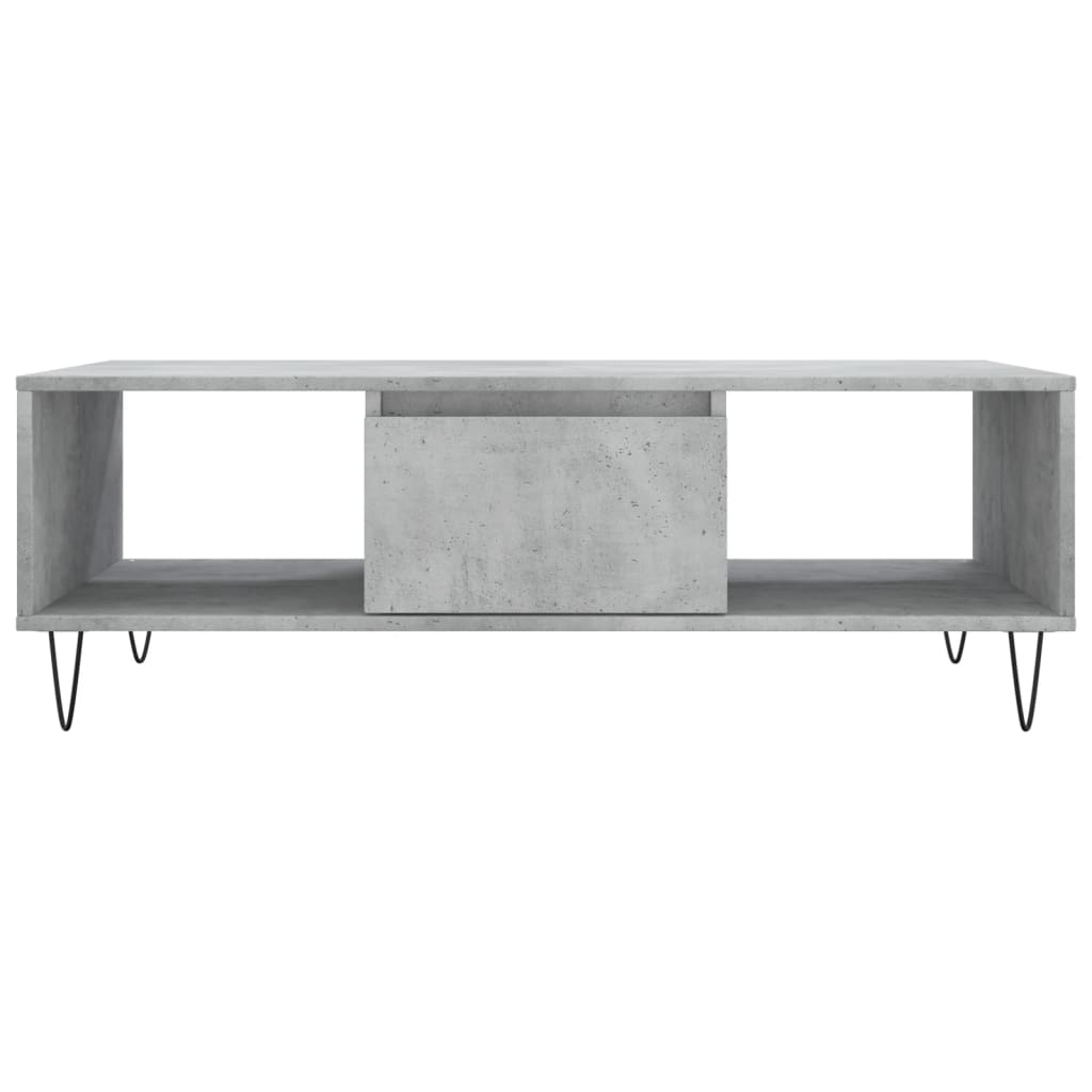 Betongrauer Couchtisch 104x60x35 cm, Holzwerkstoff