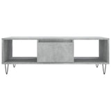 Concrete gray coffee table 104x60x35 cm engineered wood