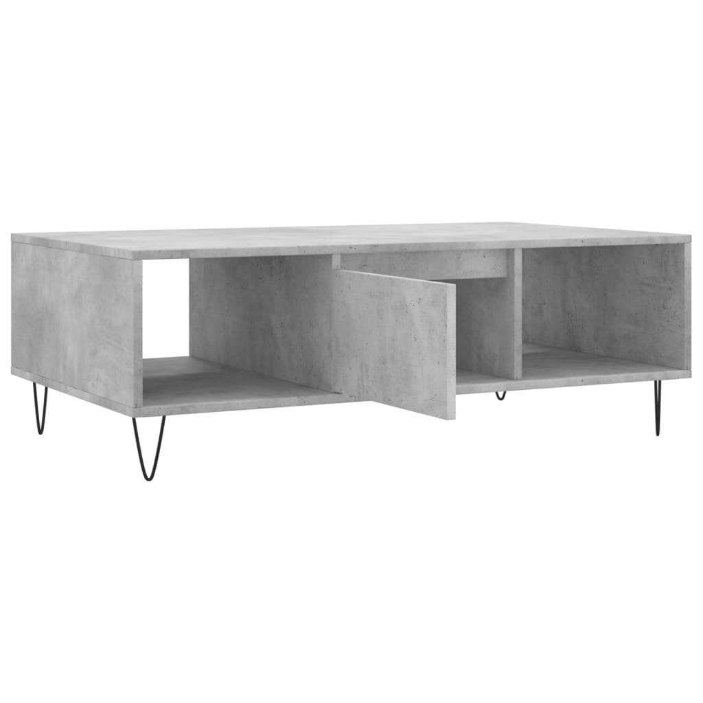 Betongrauer Couchtisch 104x60x35 cm, Holzwerkstoff