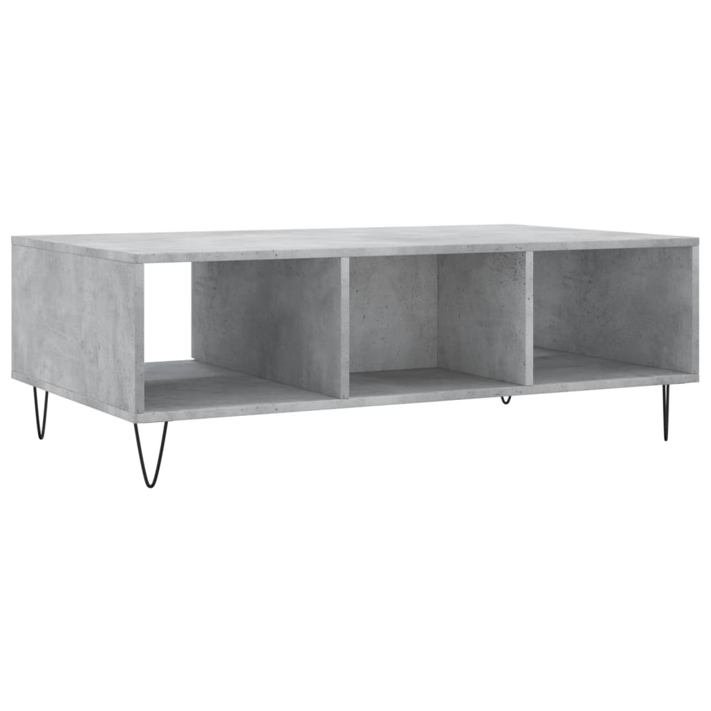 Betongrauer Couchtisch 104x60x35 cm, Holzwerkstoff