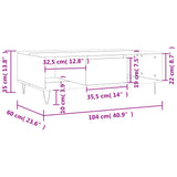 Betongrauer Couchtisch 104x60x35 cm, Holzwerkstoff