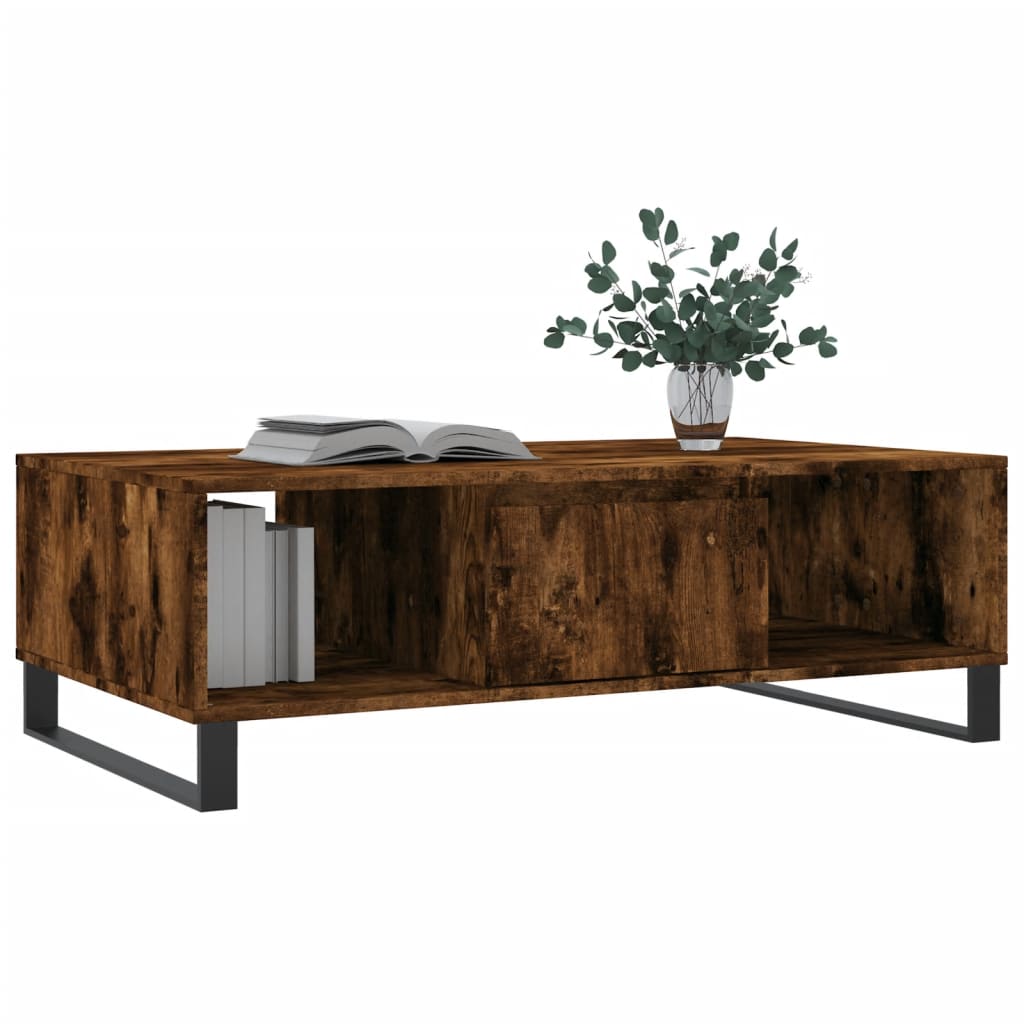 Smoked oak coffee table 104x60x35 cm engineered wood