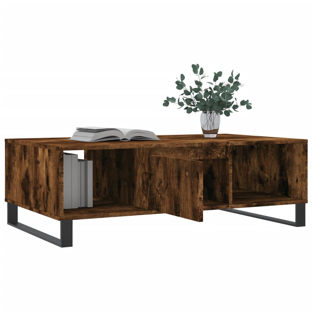 Smoked oak coffee table 104x60x35 cm engineered wood