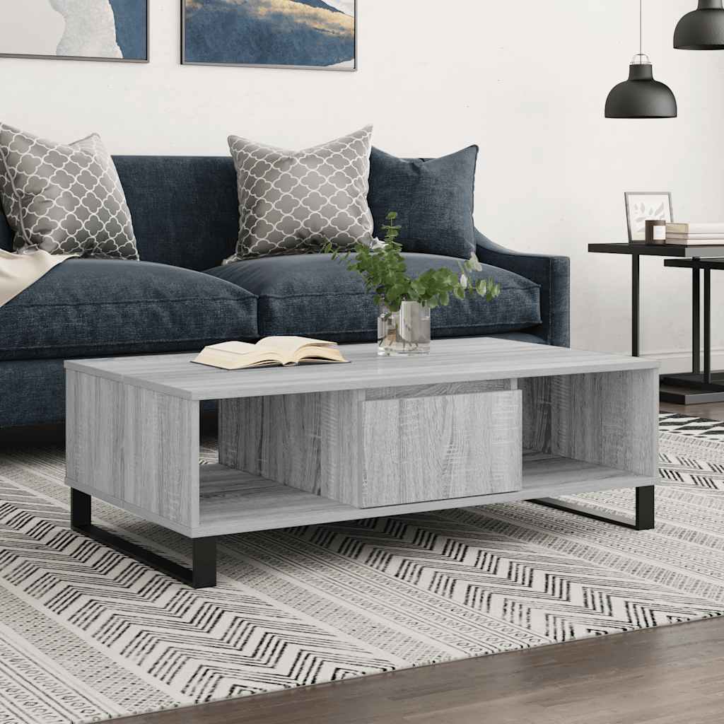 Sonoma coffee table gray 104x60x35 cm engineered wood