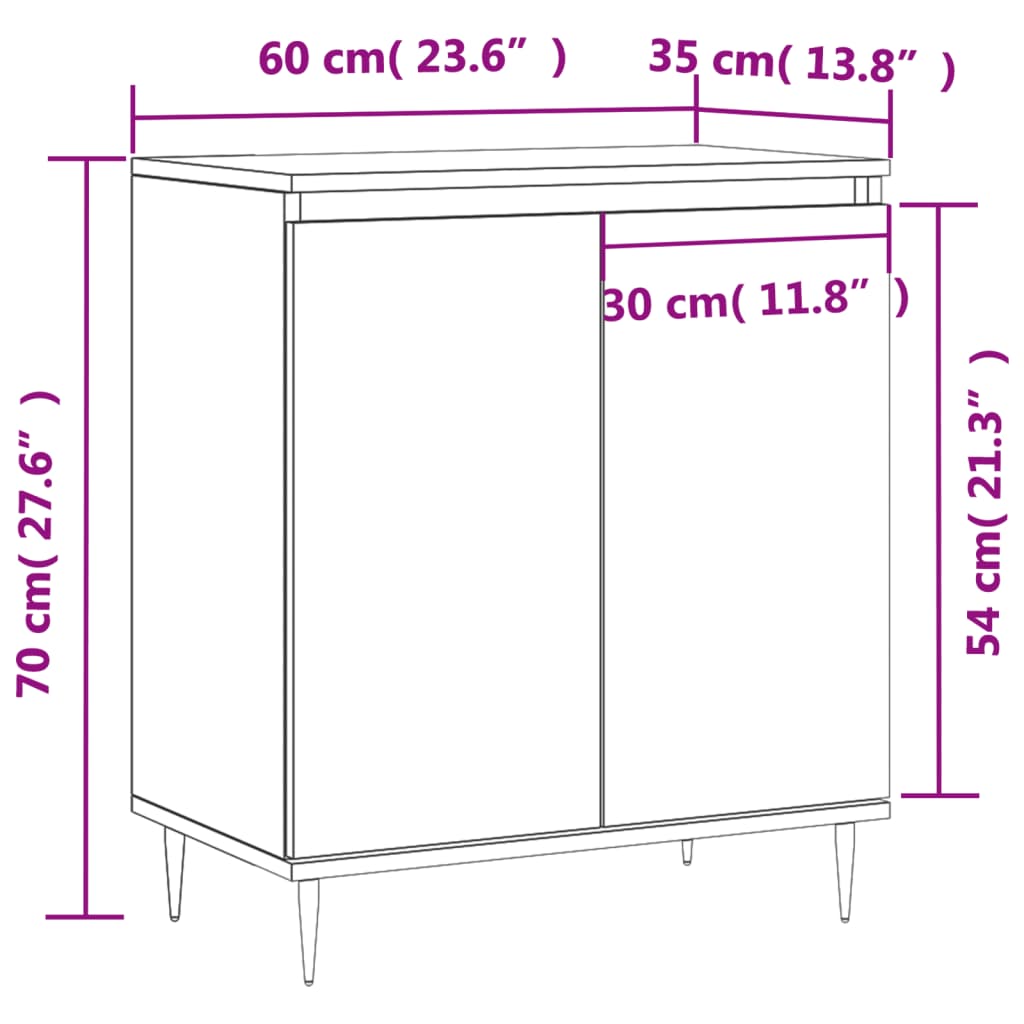 Concrete Grey Sideboard 60x35x70 cm Engineered Wood