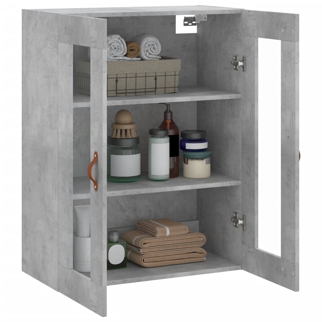 Armoire murale gris béton 69,5x34x90 cm