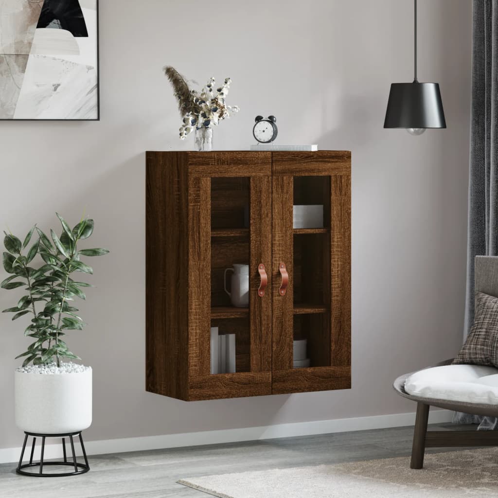 Wandschrank aus brauner Eiche, 69,5 x 34 x 90 cm