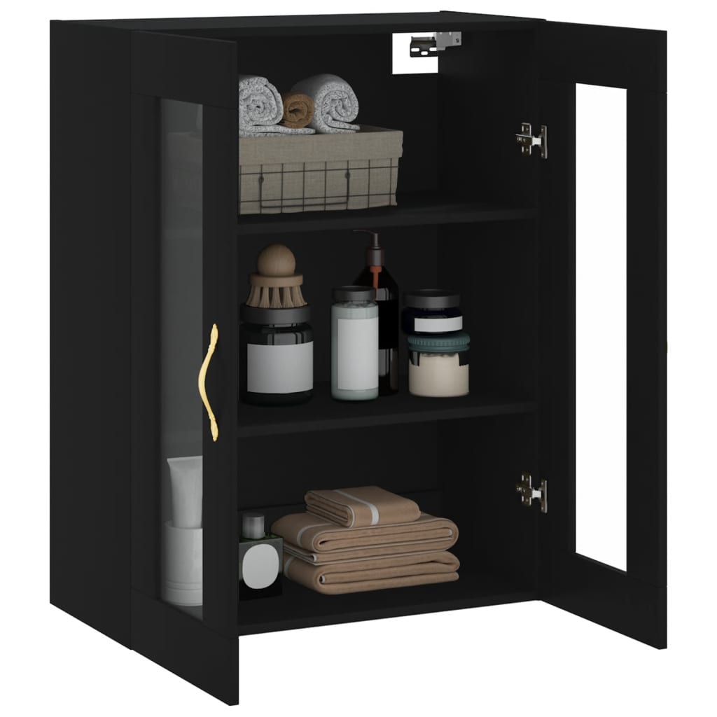 Armoire murale noir 69,5x34x90 cm