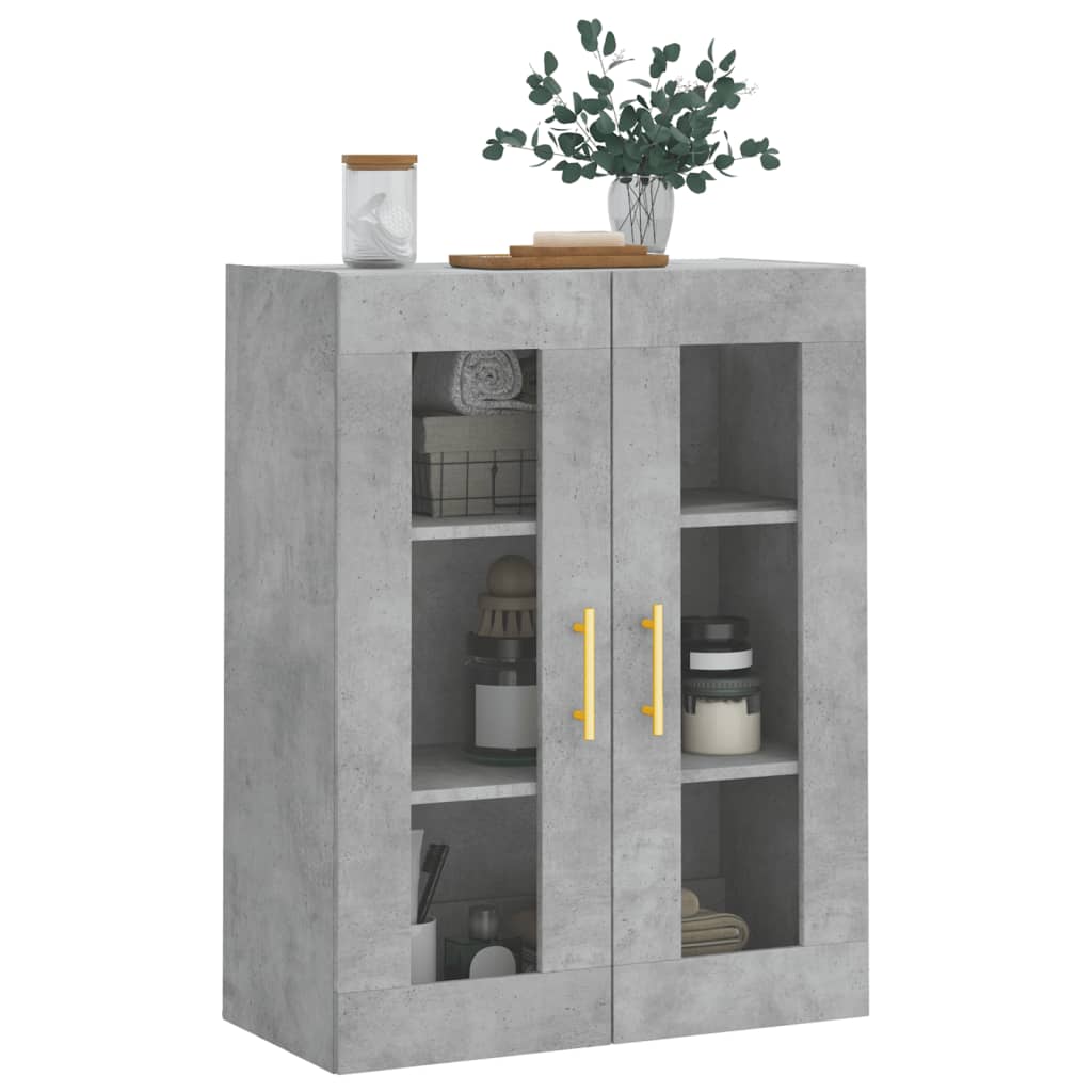 Betongrauer Wandschrank 69,5x34x90 cm