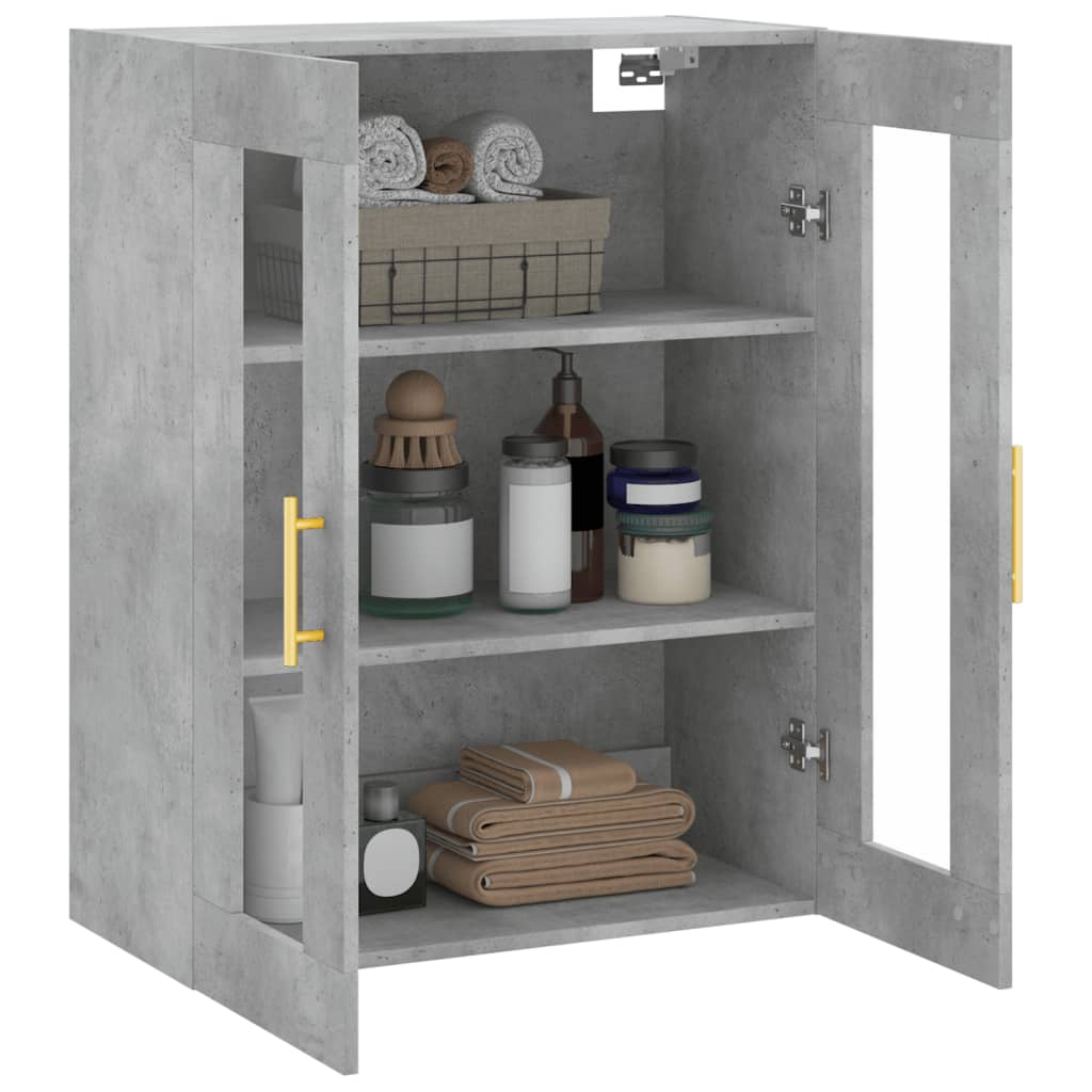 Betongrauer Wandschrank 69,5x34x90 cm