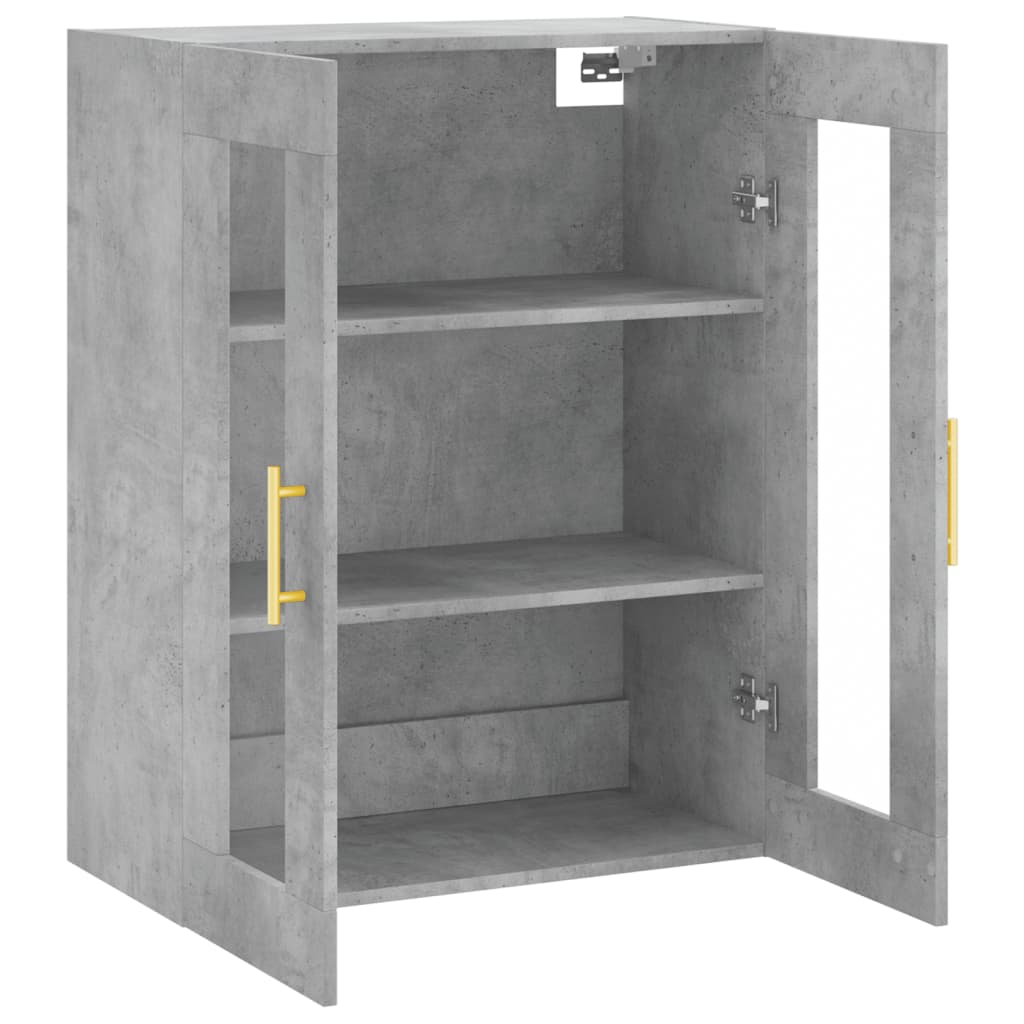 Betongrauer Wandschrank 69,5x34x90 cm