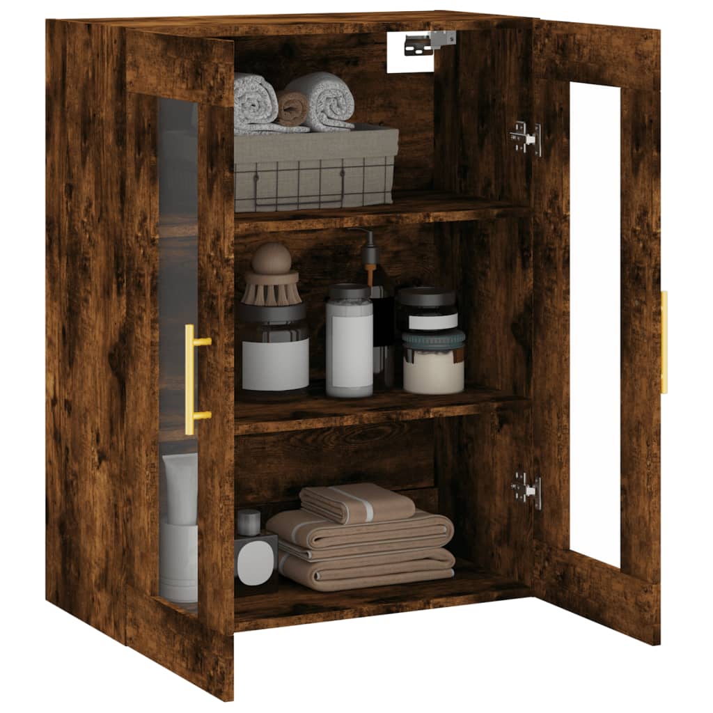 Wandschrank aus geräucherter Eiche, 69,5 x 34 x 90 cm