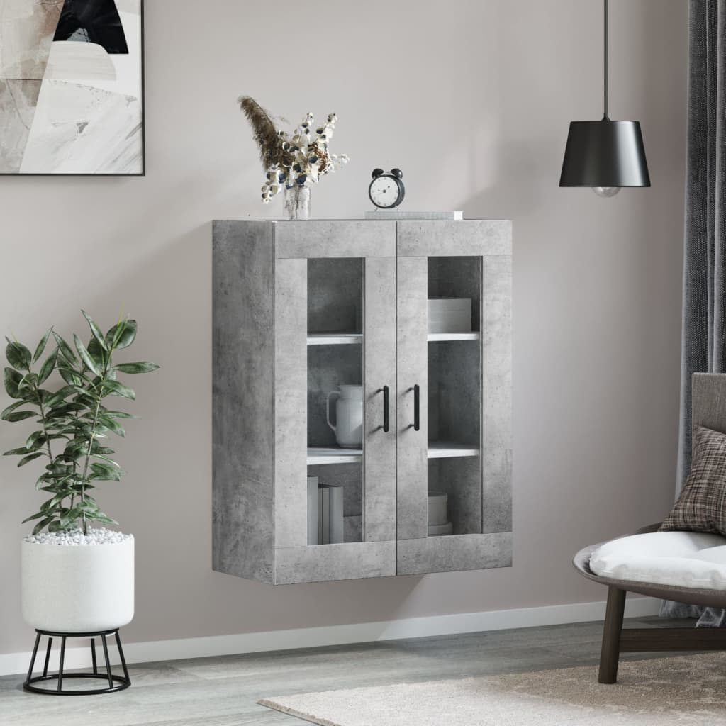 Betongrauer Wandschrank 69,5x34x90 cm