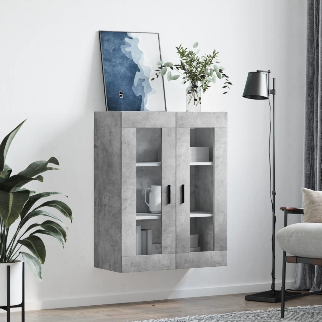 Concrete grey wall cabinet 69.5x34x90 cm