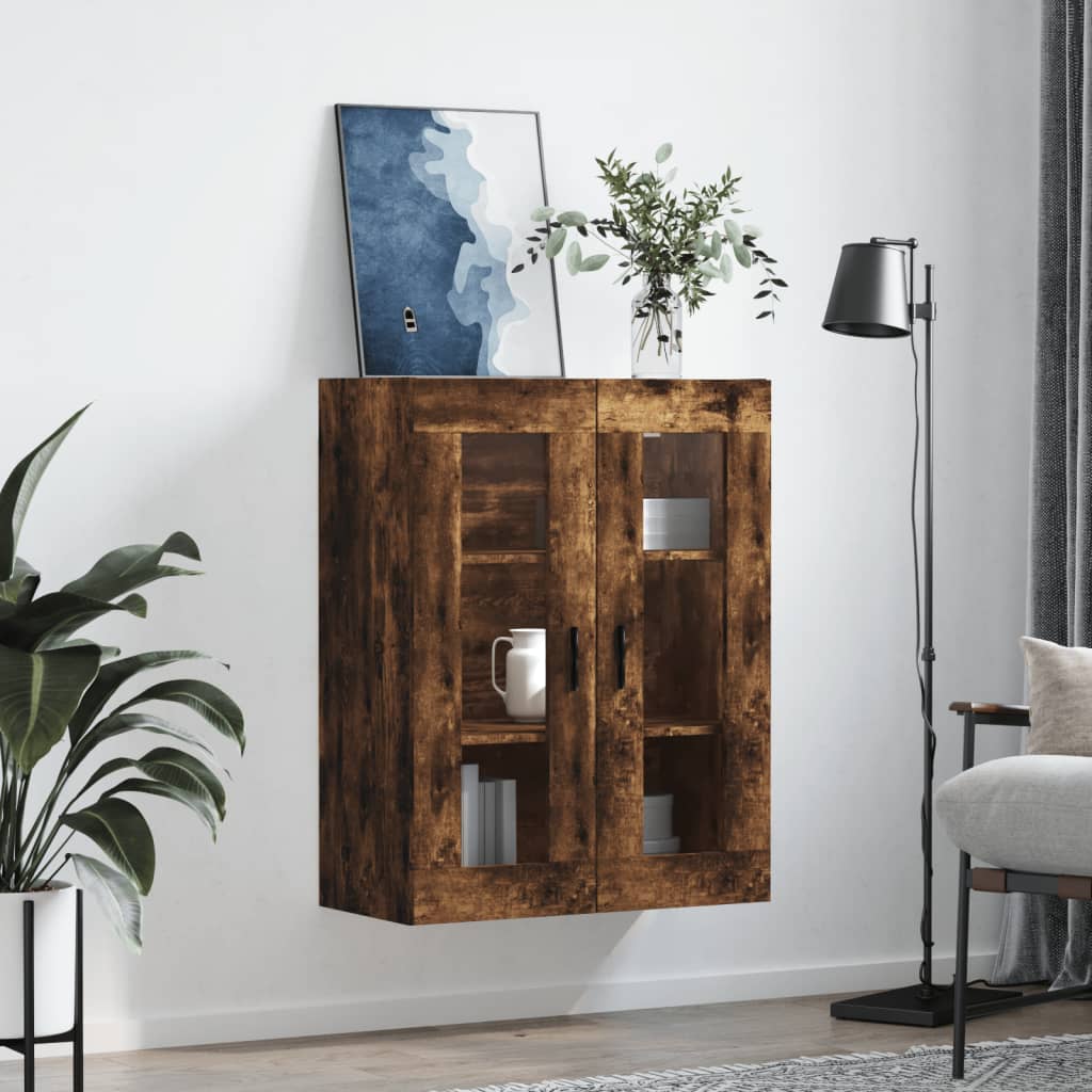 Armoire murale chêne fumé 69,5x34x90 cm