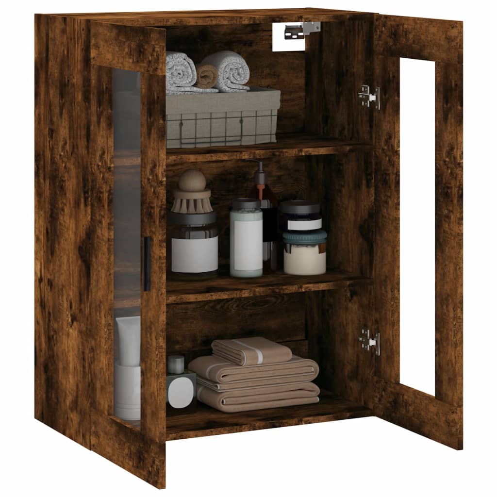 Smoked oak wall cabinet 69.5x34x90 cm