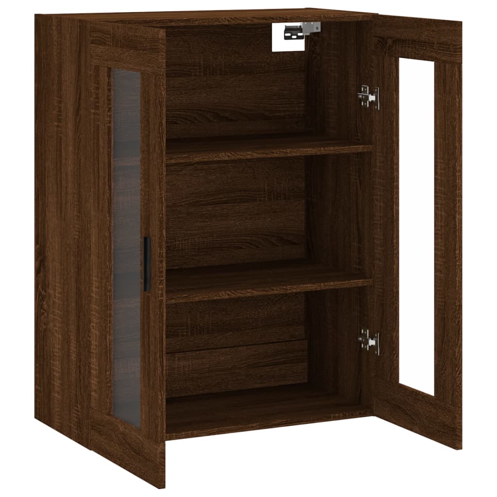 Brown oak wall cabinet 69.5x34x90 cm