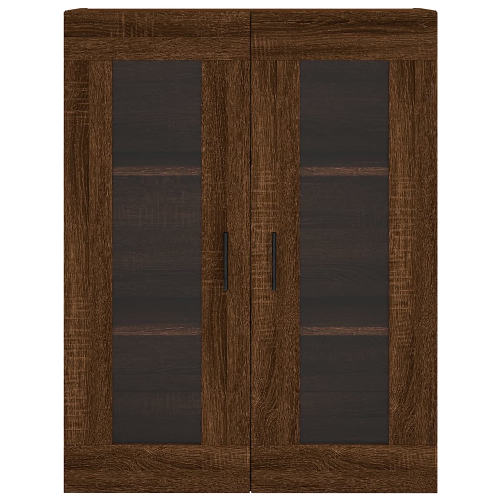 Brown oak wall cabinet 69.5x34x90 cm