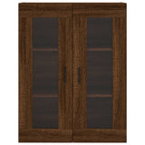 Brown oak wall cabinet 69.5x34x90 cm