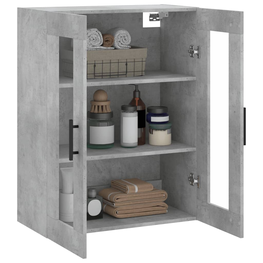 Betongrauer Wandschrank 69,5x34x90 cm