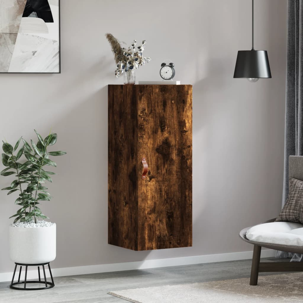 Armoire murale chêne fumé 34,5x34x90 cm