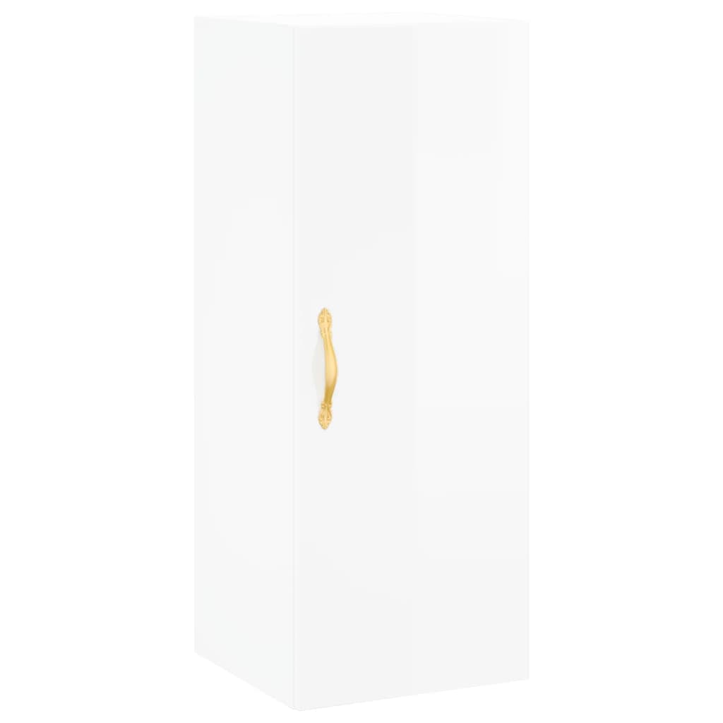 Armoire murale blanc brillant 34,5x34x90 cm