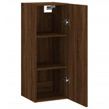 Wandschrank aus braunem Eichenholz, 34,5 x 34 x 90 cm